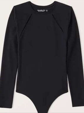 Abercrombie & Fitch Black Bodysuit Soft A&F Collection Cutout Detail Size Small